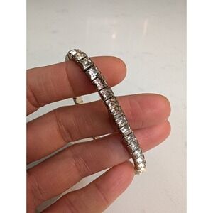 Swarovski Luxe Crystal Rhodium Plated Stretch Tennis Bracelet‎